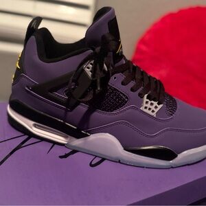 Purple and Black Athletic retro 4 Sneakers